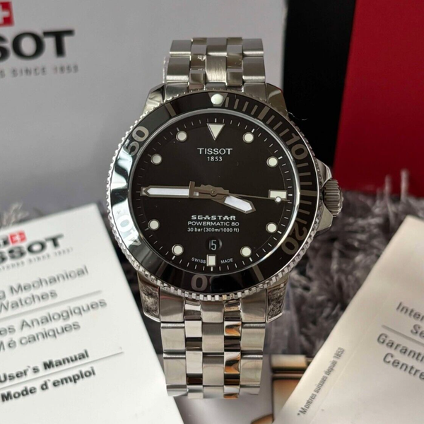 Tissot Seastar 1000 Powermatic 80 Black Dial Black Nylon Strap Watch For Men - T120.407.17.051.00