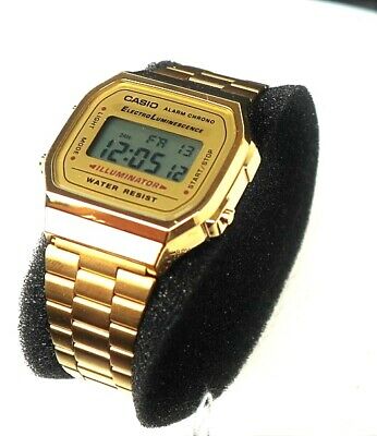 Armbanduhr Herren Casio A168WG-9EF Retro Digitaluhr Edelstahl Gold Schmuck  | WatchCharts Marketplace