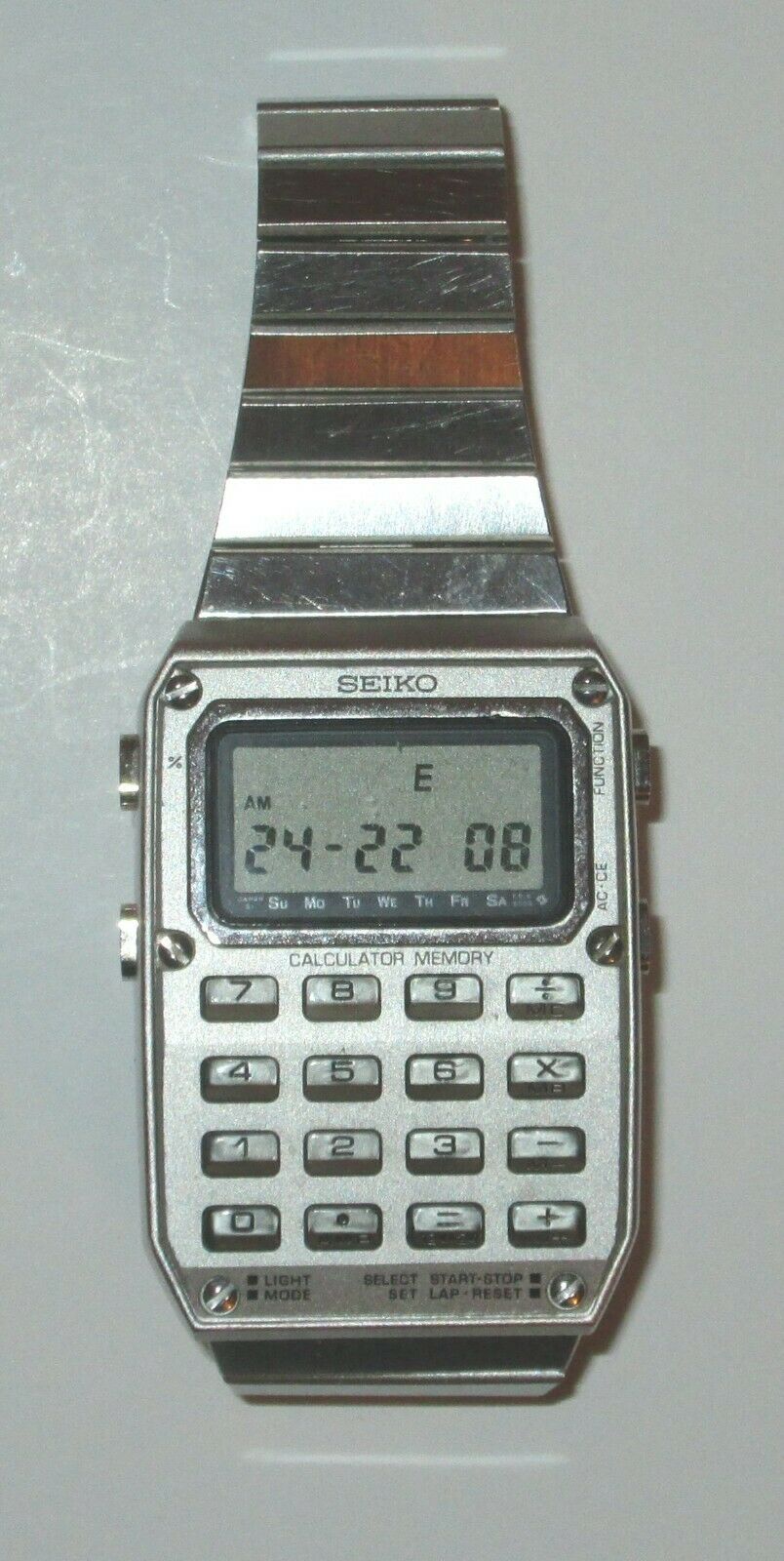 Vintage 1983 Seiko C515-5009 Calculator Memory Alarm Watch - Parts 