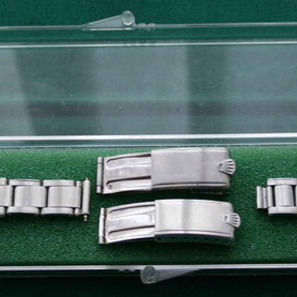 FS 19MM ROLEX STRETCH RIVET BRACELET WITH STRAIGHT ENDLINKS *2 CLASP'S