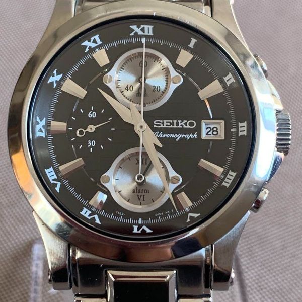 SEIKO Premier Chronograph Quartz Mens Watch 7T62-0FF0 Date WR 10bar 6 ...