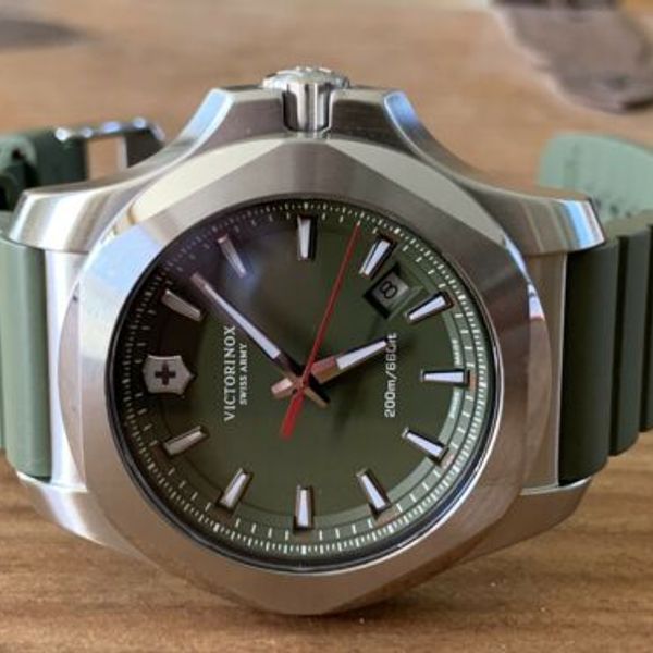 Victorinox Swiss Army INOX Green Dial Green Rubber Men's Watch 241683.1 ...