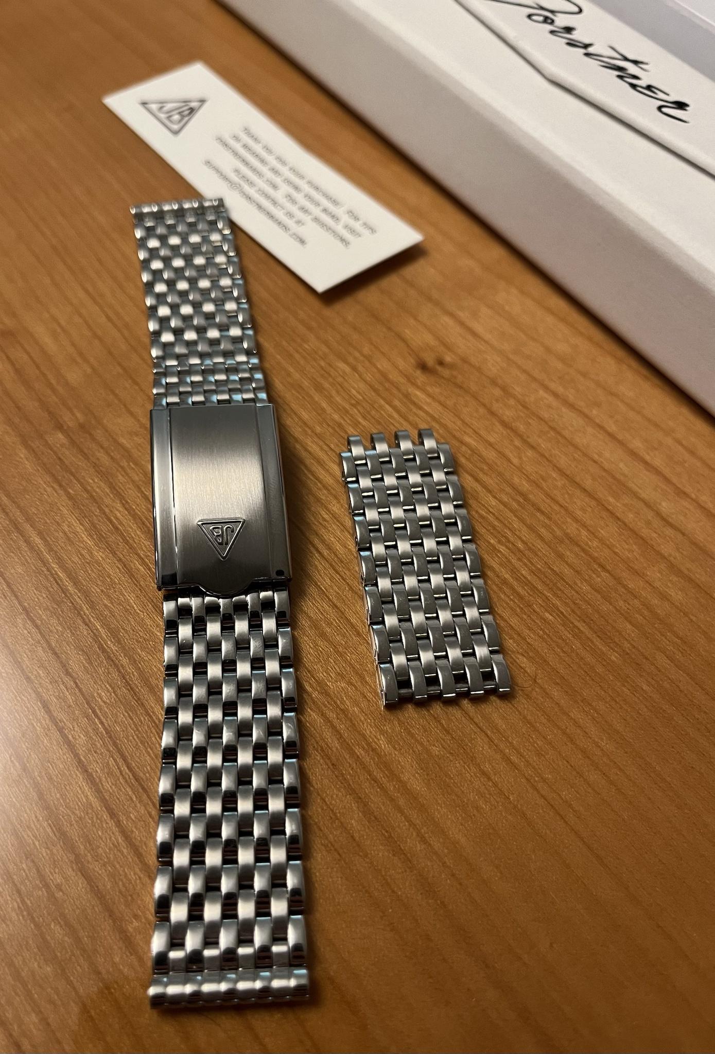 Forstner 9-Row Beads of Rice Stainless Steel Watch Bracelet