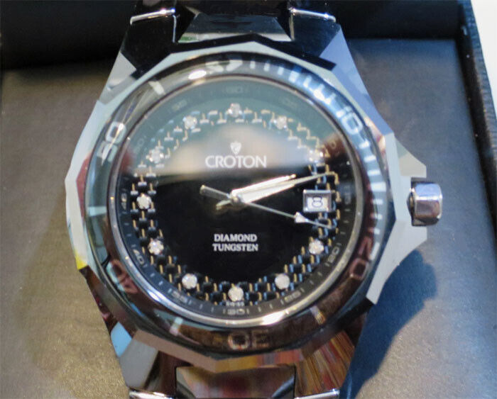 Croton diamond sale tungsten watch