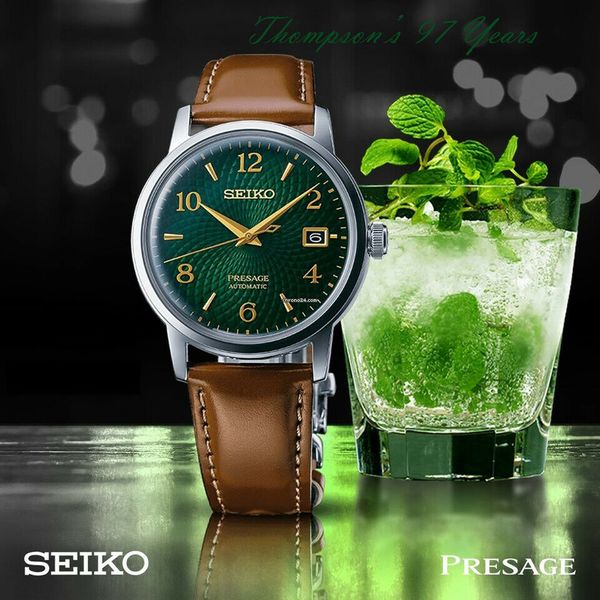 New Seiko Presage Cocktail Time Green Dial Leather Strap Men's Watch SRPE45  NIB | WatchCharts