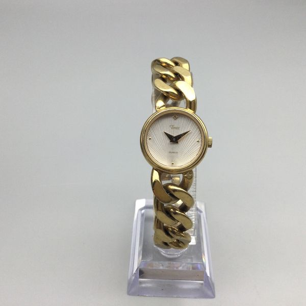 Vintage Timex Chain Link Bracelet Watch Womens 22mm Gold Tone New ...