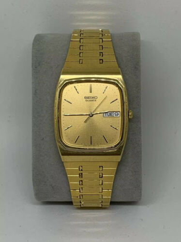 Vintage Seiko Quartz Unisex Gold Tone Watch Square WatchCharts Marketplace