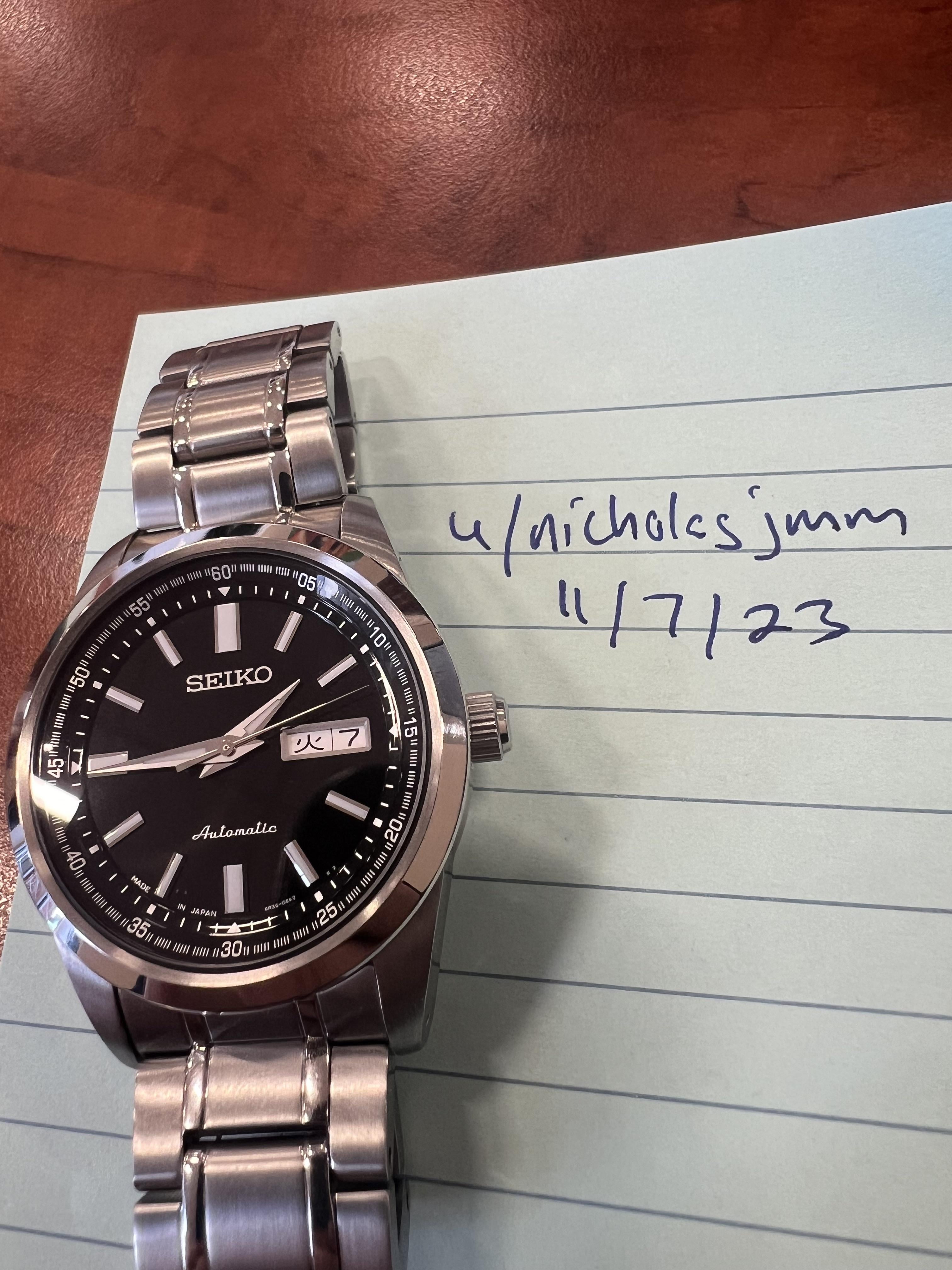 WTS] SEIKO SARV003 JDM Black Dial/4R36 Automatic With Kanji Day