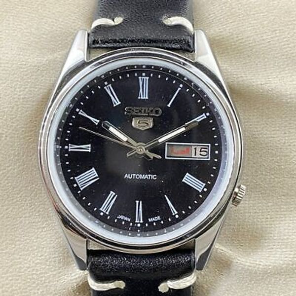 Vintage Seiko 5 Automatic Roman Numeral Day-Date Cal.7009 Men's Wrist ...