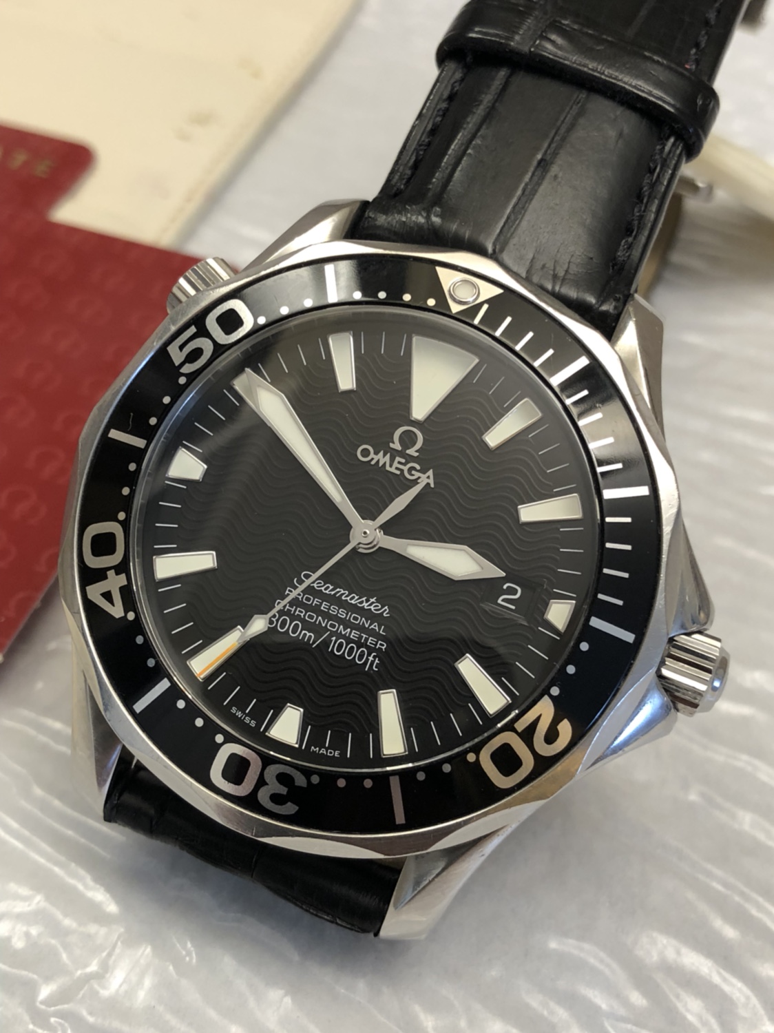 Omega SeaMaster iconic Omega, $1,749 with cards and tag