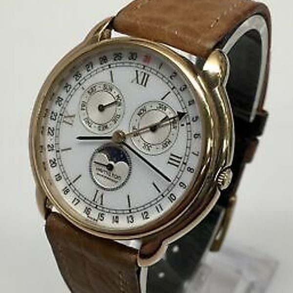 Hamilton Masterpiece Triple Calendar Moonphase Gold Filled Men's Watch