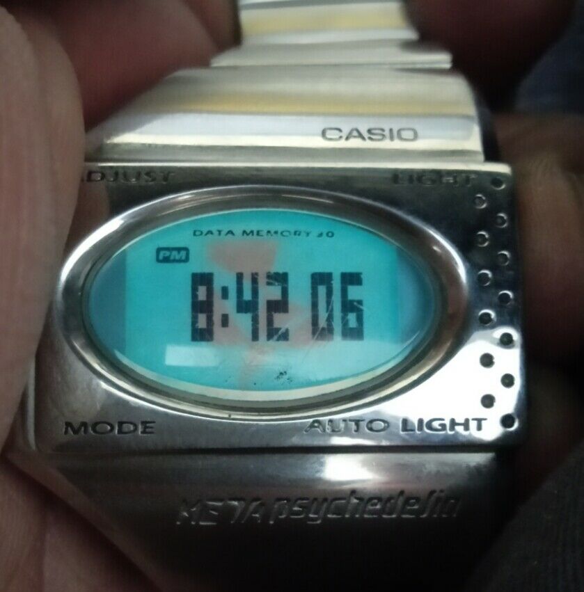 VINTAGE CASIO META PSYCHEDELIA (1672) ME-100 DIGITAL MEMORY WATCH