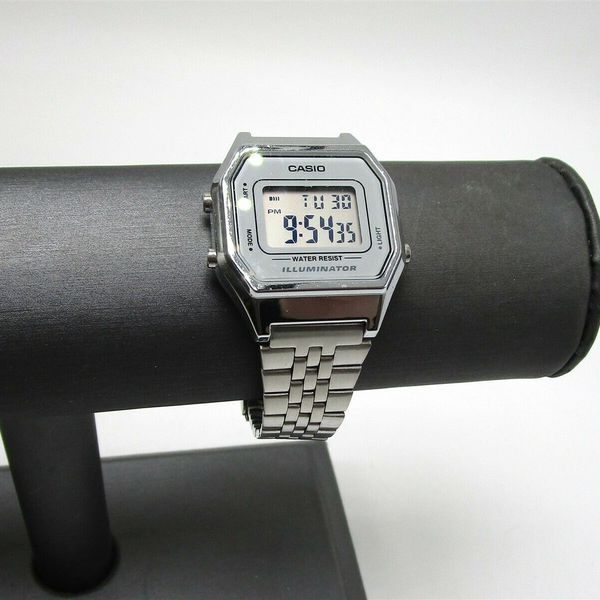 Casio 3284 LA680W Silver Tone Digital Stainless Steel Water Resistant Watch JP23 WatchCharts Marketplace