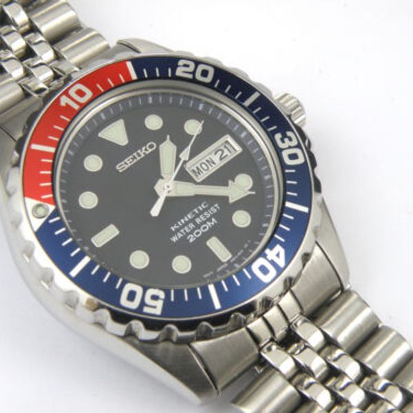 Men's Seiko 5M63-0A10 Pepsi Kinetic Professional Divers Watch - 200m |  WatchCharts