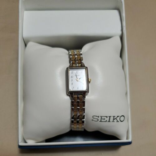 NEW Seiko SXGL61 Women s White Dial Dress Two Tone Stainless