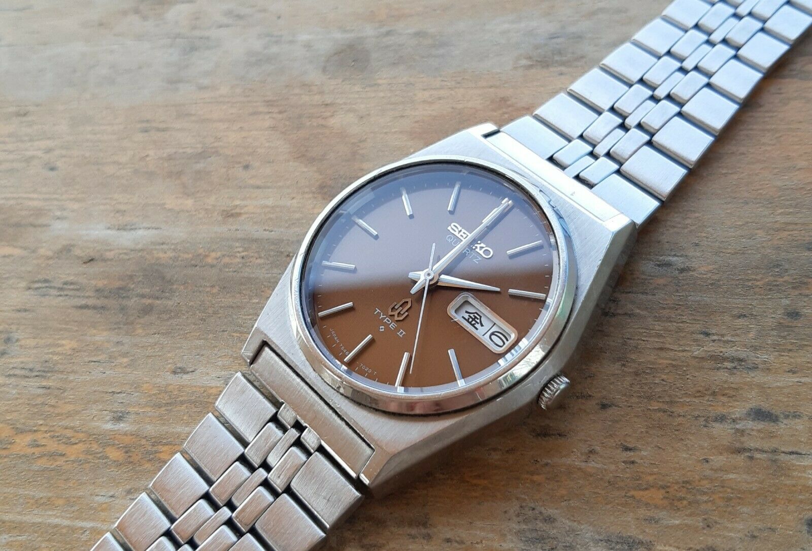 Vintage Seiko Quartz Type II (SQ) JDM 7546 7050 Kanji August