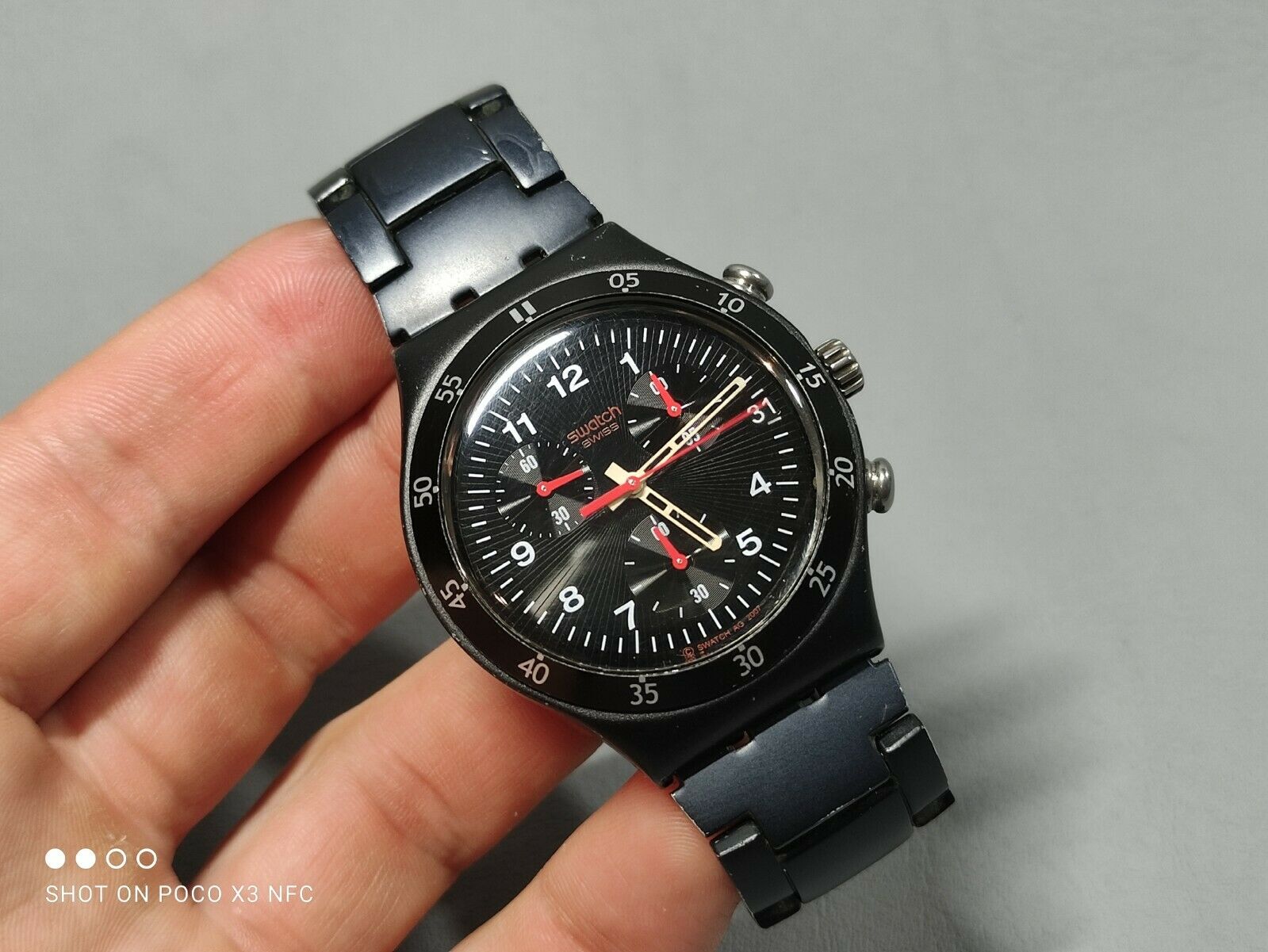 Swatch Irony Watch Chrono Aluminium BLACK'N'RED YCB4008AG