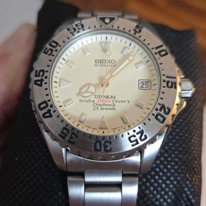 最終価格！セイコー 200m チタン4S15-7000 SCVF003 Seiko Scuba 4S15-7000 SCVF003 — VintageSeikos.NL