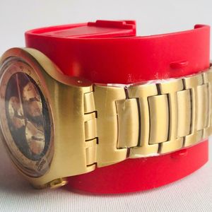 SWATCH WATCH IRONY CRONOGRAPH YOG403G GOLDEN BLOCK GOLD STEEL BRACELET ODD JOB WatchCharts Marketplace