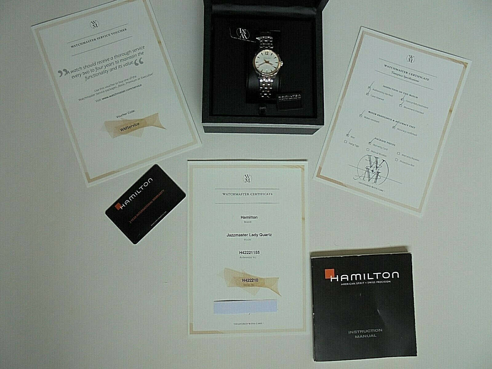 New Hamilton Jazzmaster Ladies Quartz Date Watch H42221155