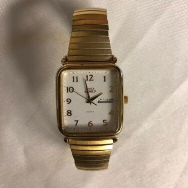 Timex Indiglo Square Vintage Mens Watch Gold | WatchCharts