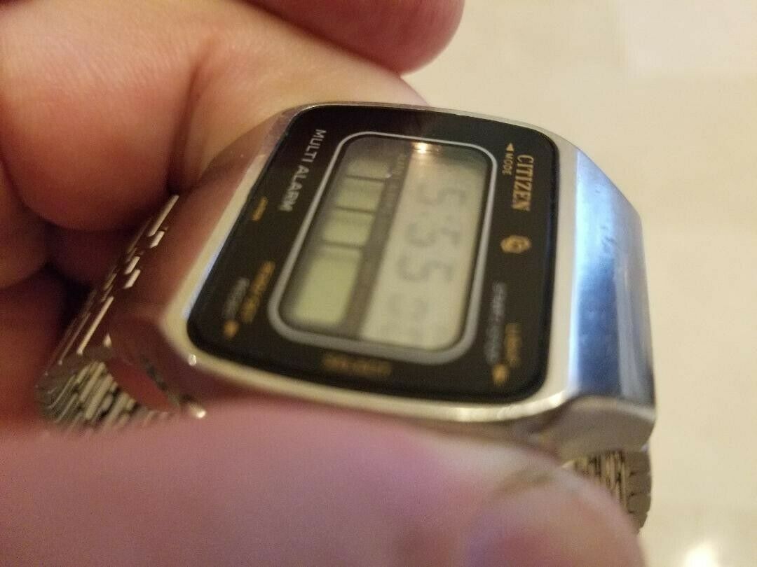 Citizen Digital Multi Alarm Rare Vintage 40-1030 GN-4-S Stainless