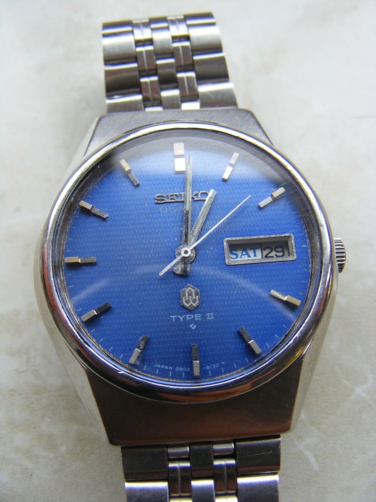 SEIKO QUARTZ TYPE II - ( 0903 - 8120 ) / BLUE DIAL - TYPE2