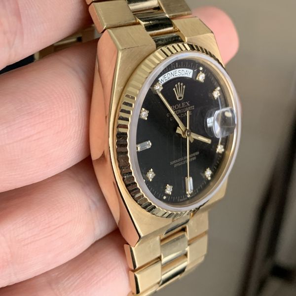 FS Rolex 19018 Oysterquartz Day-Date with Factory Diamond Dial and ...