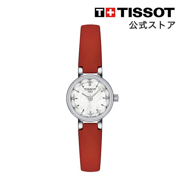 Tissot Lovely Round Mother of Pearl Dial Red Leather Strap Watch for Women - T140.009.16.111.00