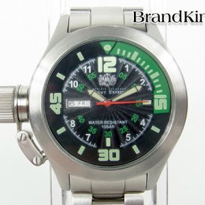 時計 Orient Express Diver OA-8036 Quartz Orient Express OA-8036 Quartz Wrist Watch Green x Black Working