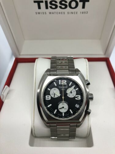 VINTAGE TISSOT Q662 762 TKS BC 13379 BLACK PANDA DIAL MEN S