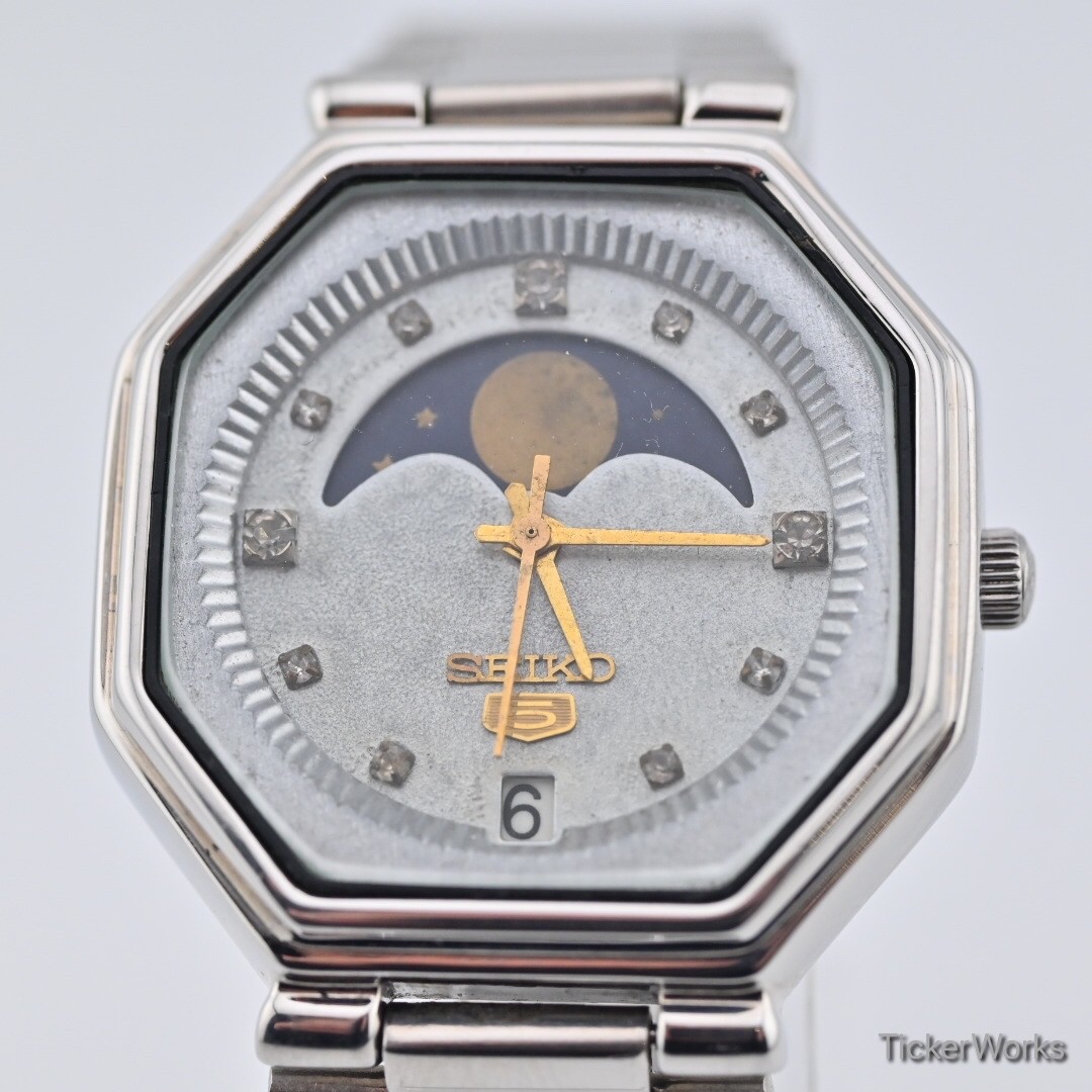 Seiko 5 Automatic Moonphase 6347-6010 â€“ June 1986 | WatchCharts