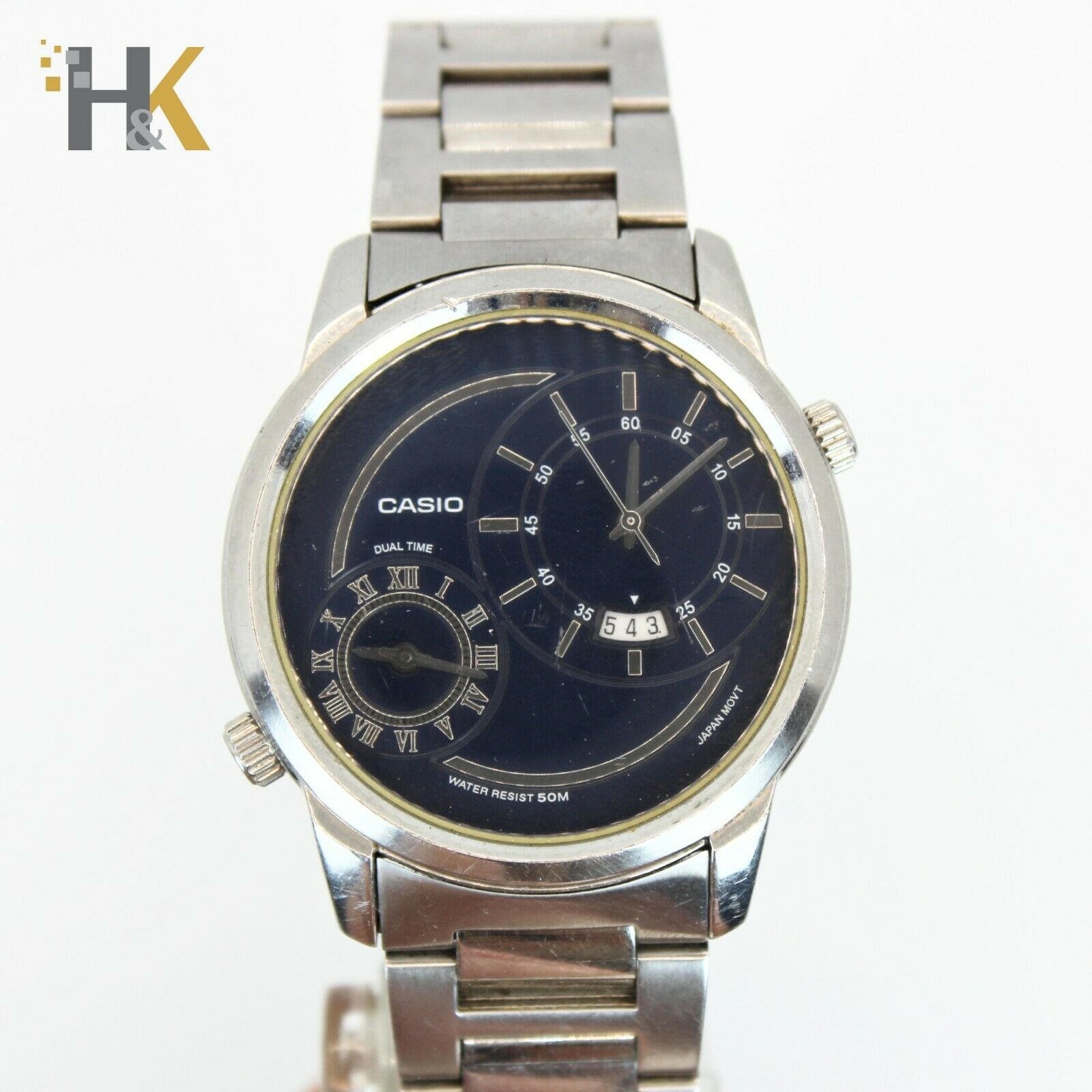 Vintage CASIO MTF-109 DUAL TIME Japan Mvt Quartz Watch