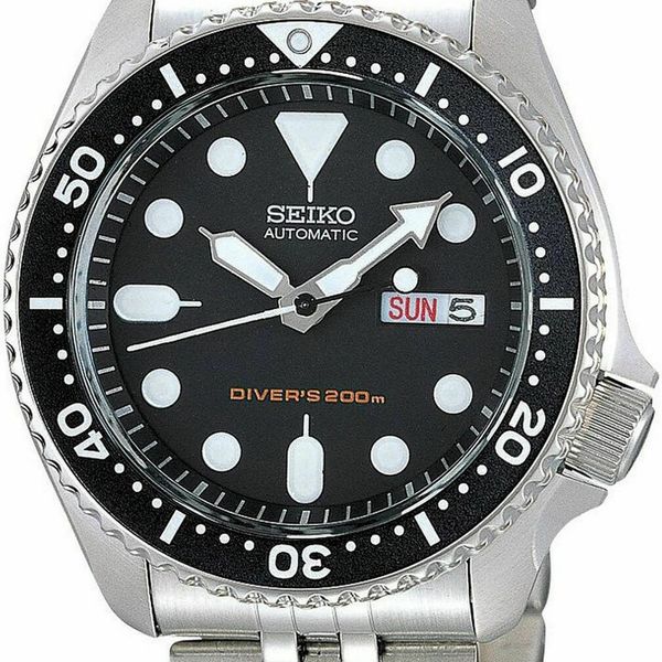 NEW SEIKO SKX007K2 Men's Watch Diver,Automatic,Stainless steel,Rotating ...