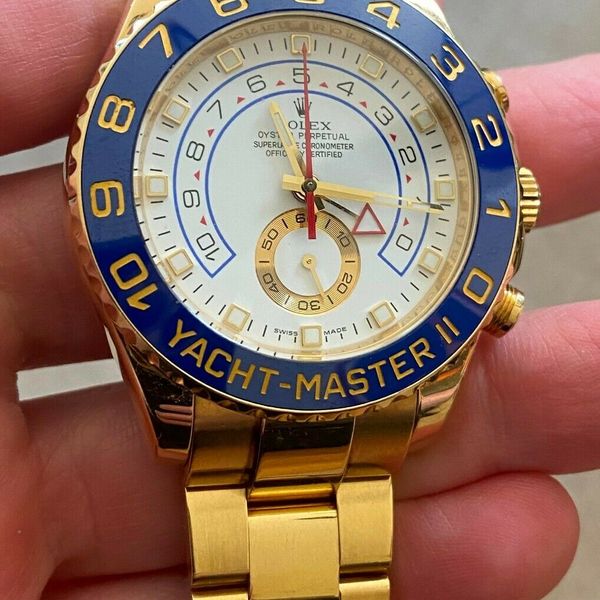 ROLEX 18K GOLD YACHT MASTER II 116688 44MM REGATTA CHRONOGRAPH PRE ...