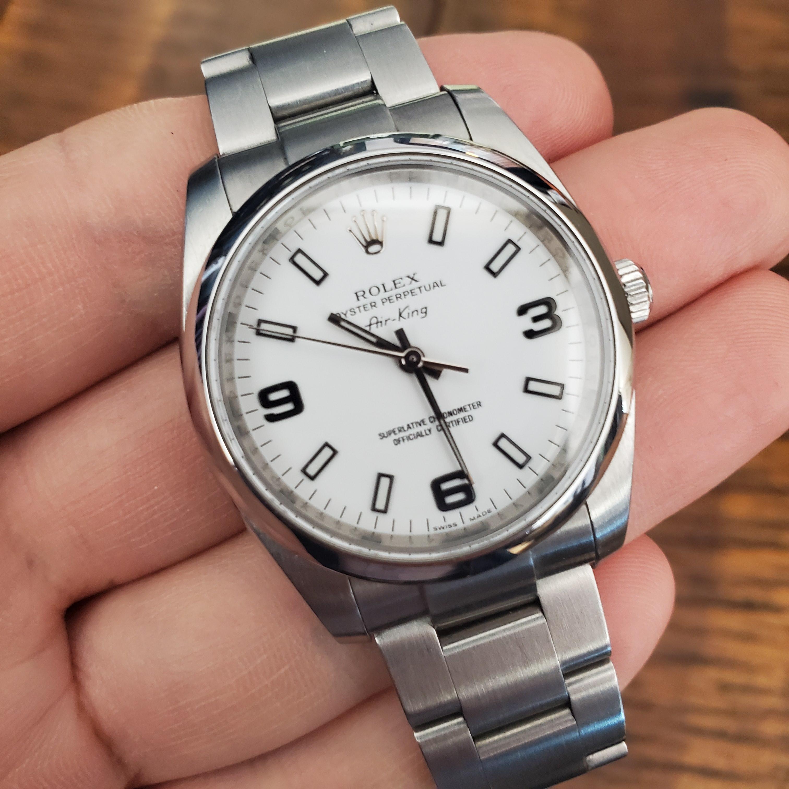 Wts Rolex Air King Reverse Explorer Dial 1140 Op34 Full Kit Watchcharts