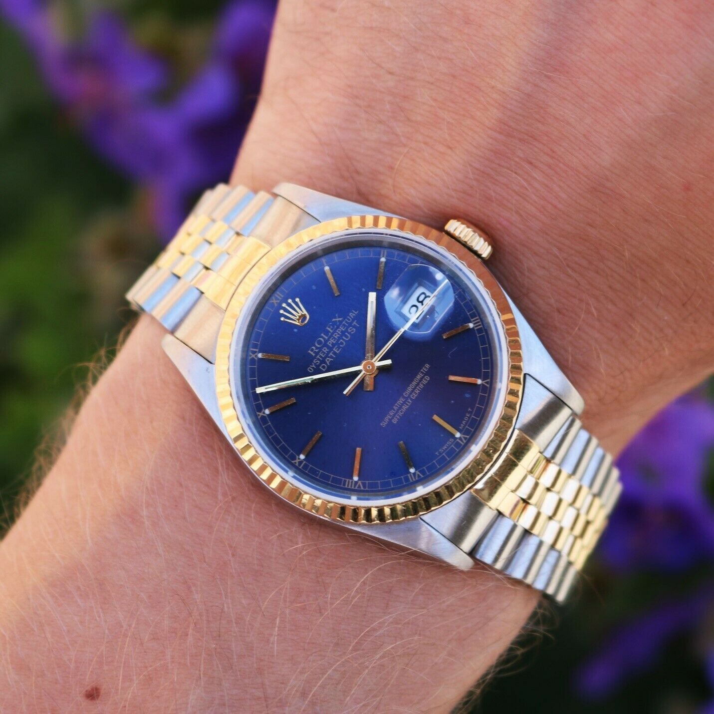 rolex datejust 16233 blue dial