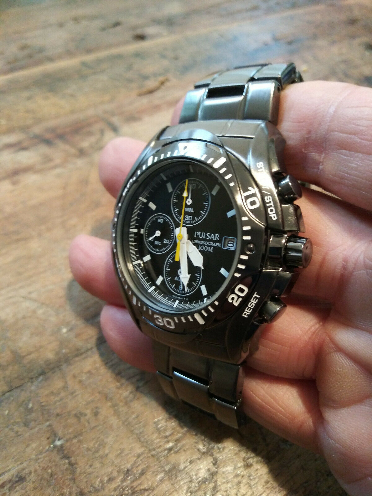 Pulsar by Seiko 7T62-X164 Black Alarm Chronograph Men's