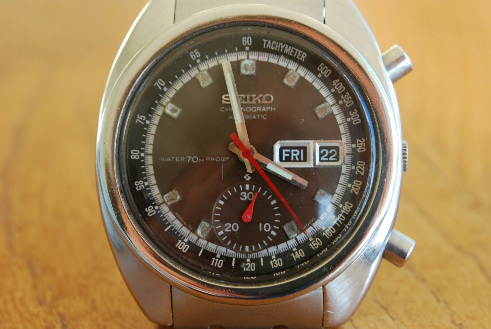 Seiko Chronograph Watch 6139-6010 Bruce Lee, 1969. 70m Water Proof ...