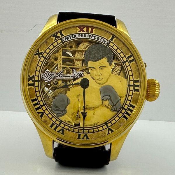 Patek Philippe Skeleton Muhammad Ali Antique Swiss UNIQUE Art Deco Gold ...
