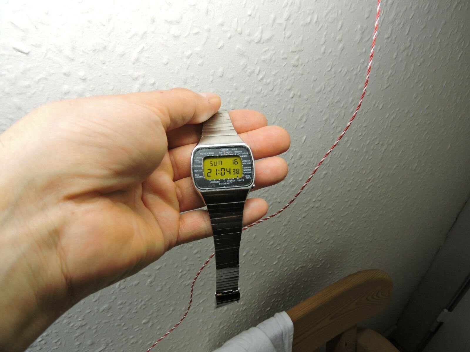 Seiko M158-5000 PAN AM Lcd Digital Watch / uhr mit box von 1977