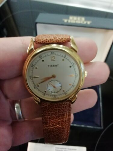 Tissot A280 Swiss Watch Gold Brown Leather 30m Mineral Crystal New