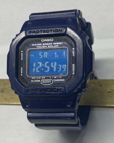 Men s Rare All BLUE Casio G SHOCK G 5600CC 3160 Tough Solar 200M New Battery WatchCharts Marketplace