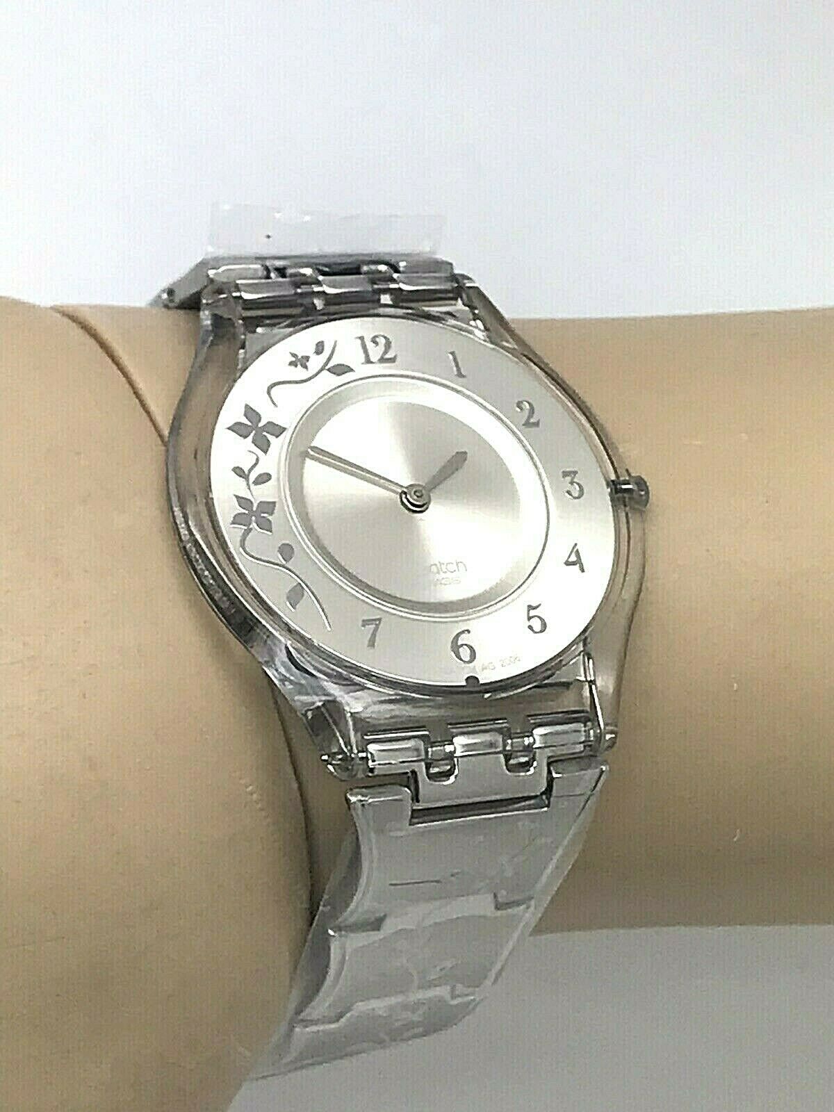 Swatch Skin Climber Flower Silver Dial Stainless Steel Women's