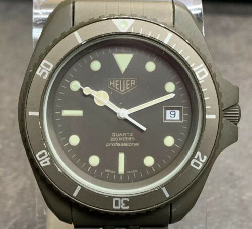 HEUER MILITARY GREEN 981.006 6130 W20 PROFFESIONAL PVD WATCH