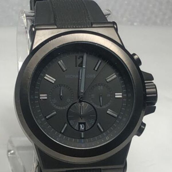 Men's Michael Kors MK-8152 Watch Black Band 49mm Case Chronograph w ...