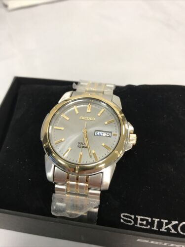 Seiko Two Tone Stainless Steel Solar Men s Watch SNE098 MSRP