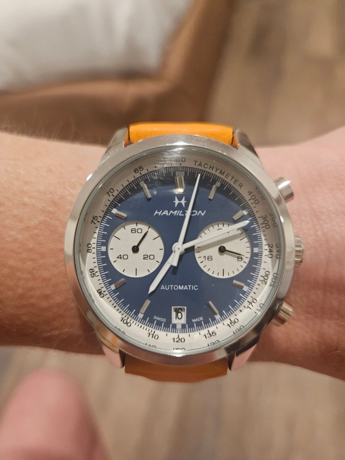 春のコレクション Hamilton Intra-Matic Chronograph Automatic Blue Dial Men's 時計