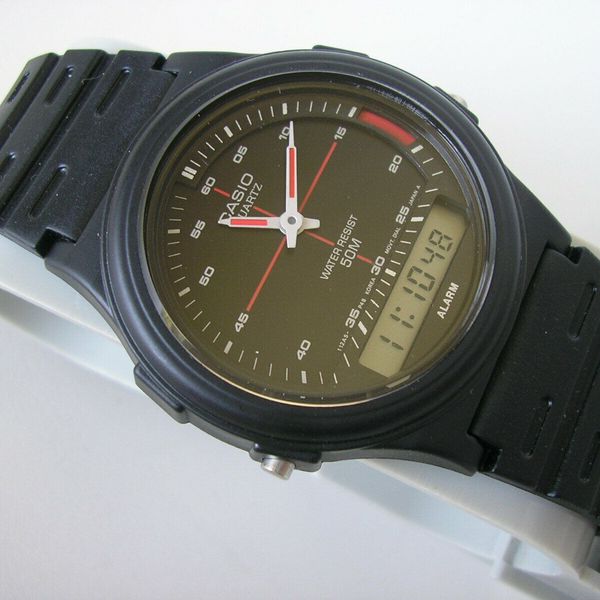 N.O.S. NEW CASIO VINTAGE LCD / ANALOG WATCH AQW-5, AQW-5-1E2V, MODULE ...