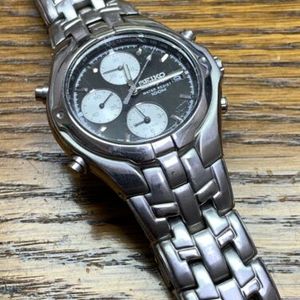 SEIKO ALARM 7T32-6M90 CHRONOGRAPH WATER RESIST 100M SOLID ST STEEL  Pre-Owned | WatchCharts